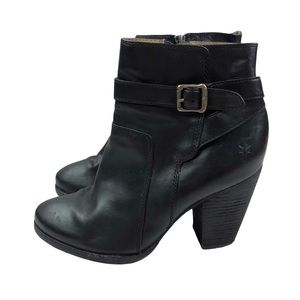 Frye Black Leather Patty Riding Booties